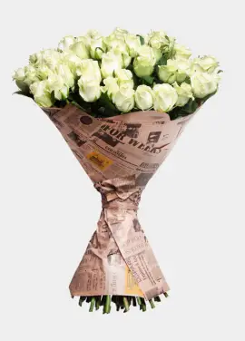 Roses in newspaper