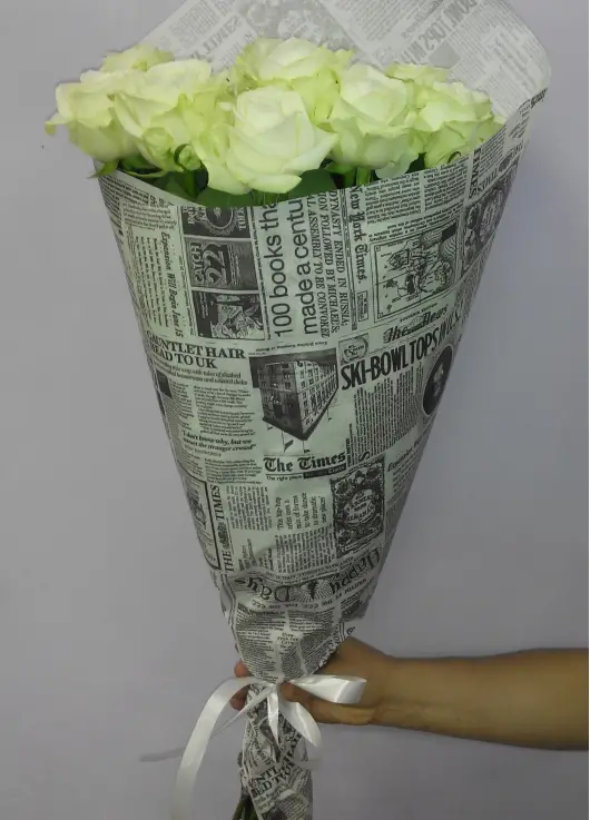Roses in newspaper Roses in newspaper