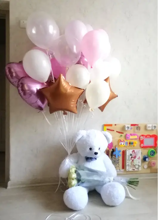 For my love set: teddy bear, roses baloons For my love set: teddy bear, roses baloons