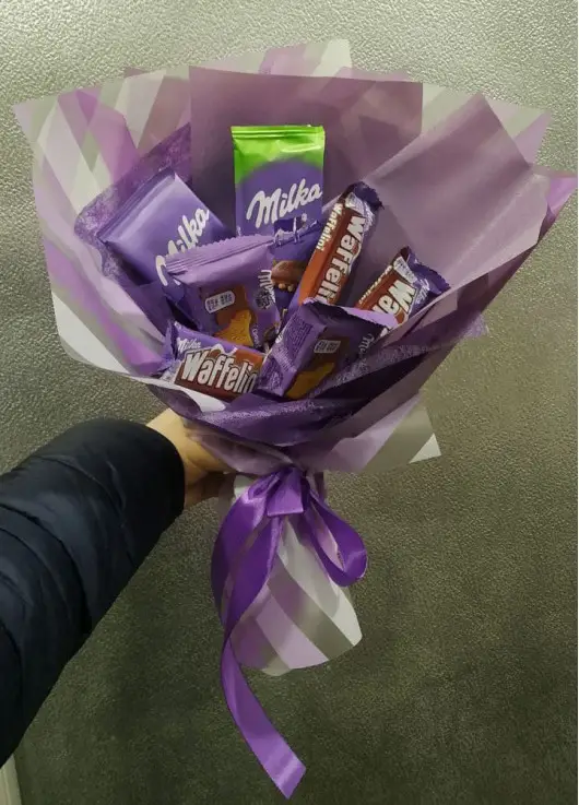 Bouquet of chocolate sweets Milka