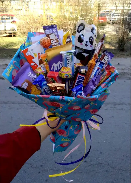 Bouquet of chocolate sweets Milka