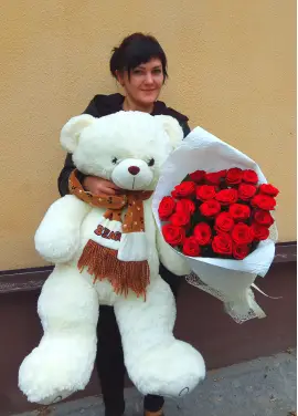 19 roses + big bear