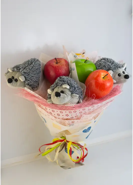 Bouquet from toys "Hedgehogs"