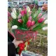 Bouquet white and pink tulips Bouquet white and pink tulips