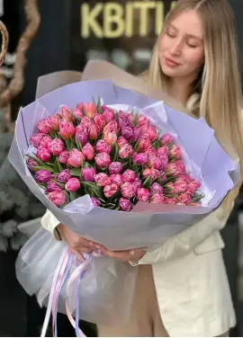 Bouquet of 101 peony tulips (imported, Netherlands)