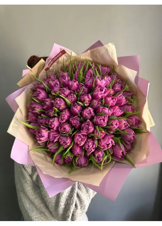 Bouquet of 101 lilac tulips (imported, Netherlands)