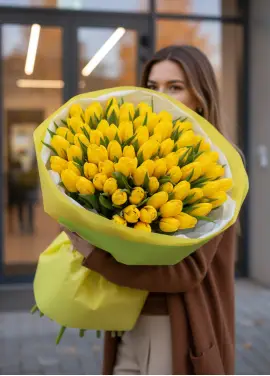 Bouquet of 101 yellow tulips (imported, Netherlands)