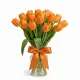 Bouquet of 15 orange tulips (imported, Netherlands)