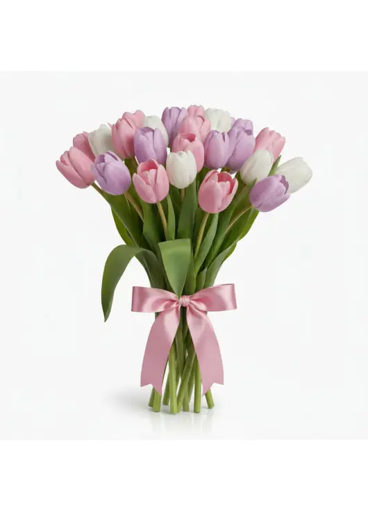 Bouquet of 15 tender tulips (imported, Netherlands)