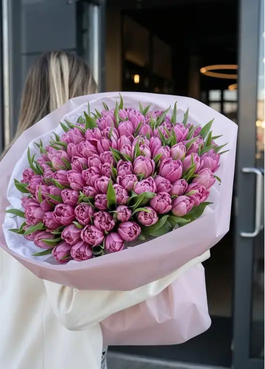 Bouquet of 151 peony tulips (imported, Netherlands)