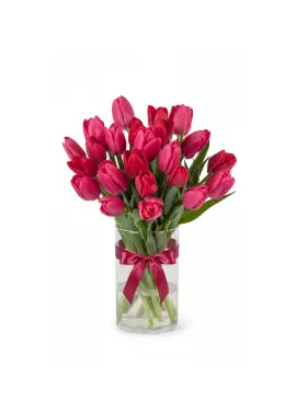 Bouquet of 19 raspberry tulips (imported, Netherlands)