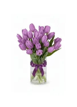 Bouquet of 19 lilac tulips (imported, Netherlands)
