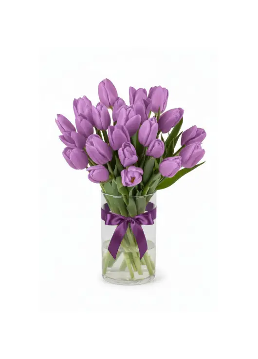 Bouquet of 19 lilac tulips (imported, Netherlands)
