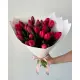 Bouquet of 19 red tulips (imported, Netherlands)