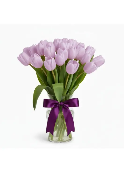 Bouquet of 21 lilac tulips (imported, Netherlands)