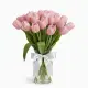 Bouquet of 21 pink tulips (imported, Netherlands)