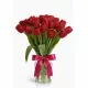 Bouquet of 21 red tulips (imported, Netherlands)