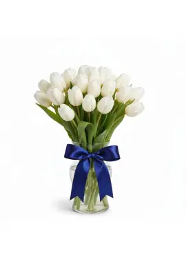 Bouquet of 21 white tulips (imported, Netherlands)