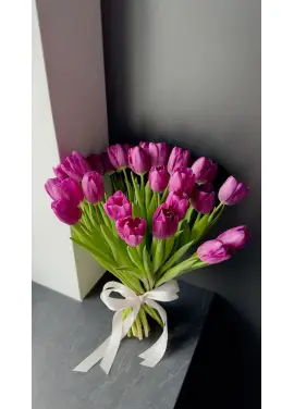 Bouquet of 21 raspberry tulips (imported, Netherlands)