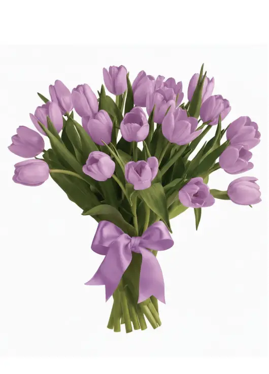 Bouquet of 25 lilac tulips (imported, Netherlands)