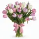 Bouquet of 25 tender tulips (imported, Netherlands)