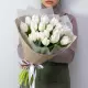 Bouquet of 25 white tulips (imported, Netherlands)