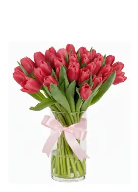 Bouquet of 35 raspberry tulips (imported, Netherlands)