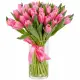 Bouquet of 35 pink tulips (imported, Netherlands)