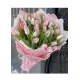 Bouquet of 35 pink tulips (imported, Netherlands)