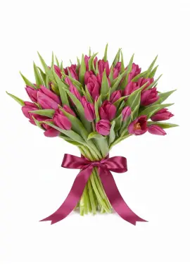 Bouquet of 45 raspberry tulips (imported, Netherlands)