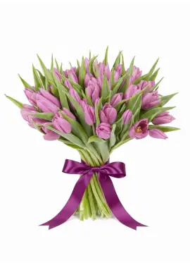 Bouquet of 45 lilac tulips (imported, Netherlands)