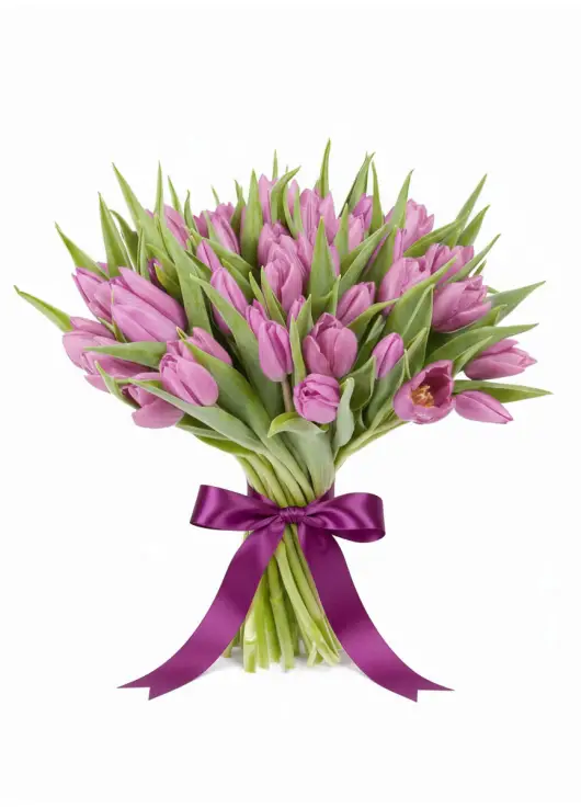 Bouquet of 45 lilac tulips (imported, Netherlands)