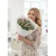 Bouquet of 45 pink tulips (imported, Netherlands)