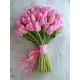 Bouquet of 45 pink tulips (imported, Netherlands)