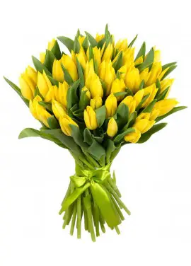 Bouquet of 51 yellow tulips