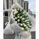 Bouquet of 51 white tulips