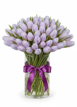 Bouquet of 75 lilac tulips (imported, Netherlands)