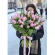 Bouquet of 75 pink tulips (imported, Netherlands)