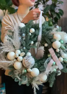 New year, christmas wreath