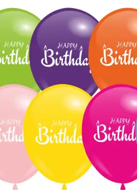 Pink air marbles Happy Birthday 12 in