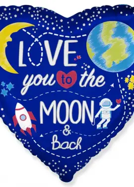 Foil balloon "Love you to the moon" 46cm.