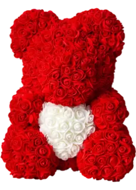 Luxury composition Teddy bear from roses