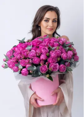 Shrub peony rose in a box