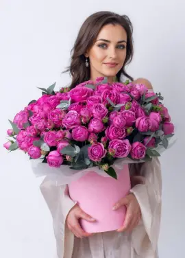 Shrub peony rose in a box