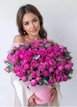 Shrub peony rose in a box