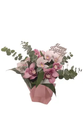 Orchids in a hat box