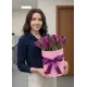 25 purple tulips in a box (imported, Netherlands)
